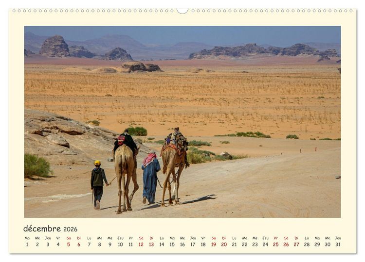 Produktbild: Jordanie - impressions de paysages et d'h&eacute;ritages (Calendrier mural 2026 DIN A2 vertical), CALVENDO calendrier mensuel