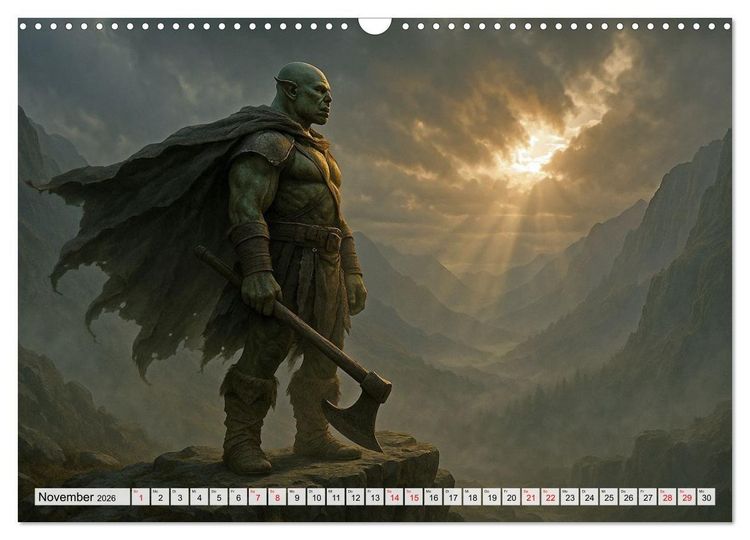 Produktbild: Erbe der Orks. Feuer und Schatten (Wandkalender 2026 DIN A3 quer), CALVENDO Monatskalender