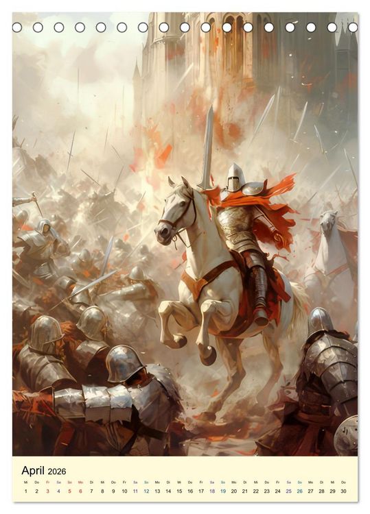 Produktbild: Drachen Ritter Burgen (Tischkalender 2026 DIN A5 hoch), CALVENDO Monatskalender