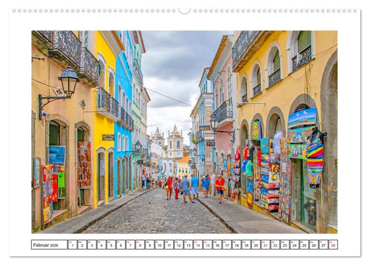 Produktbild: Salvador de Bahia - bunt, quirlig und einzigartig (Wandkalender 2026 DIN A2 quer), CALVENDO Monatskalender