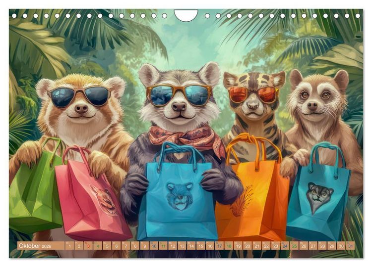 Produktbild: Tiere wollen Spa&szlig; - Humorwerke (Wandkalender 2026 DIN A4 quer), CALVENDO Monatskalender