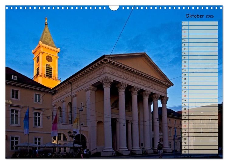 Produktbild: KARLSRUHE F&Uuml;R NACHTSCHW&Auml;RMER (Wandkalender 2026 DIN A3 quer), CALVENDO Monatskalender