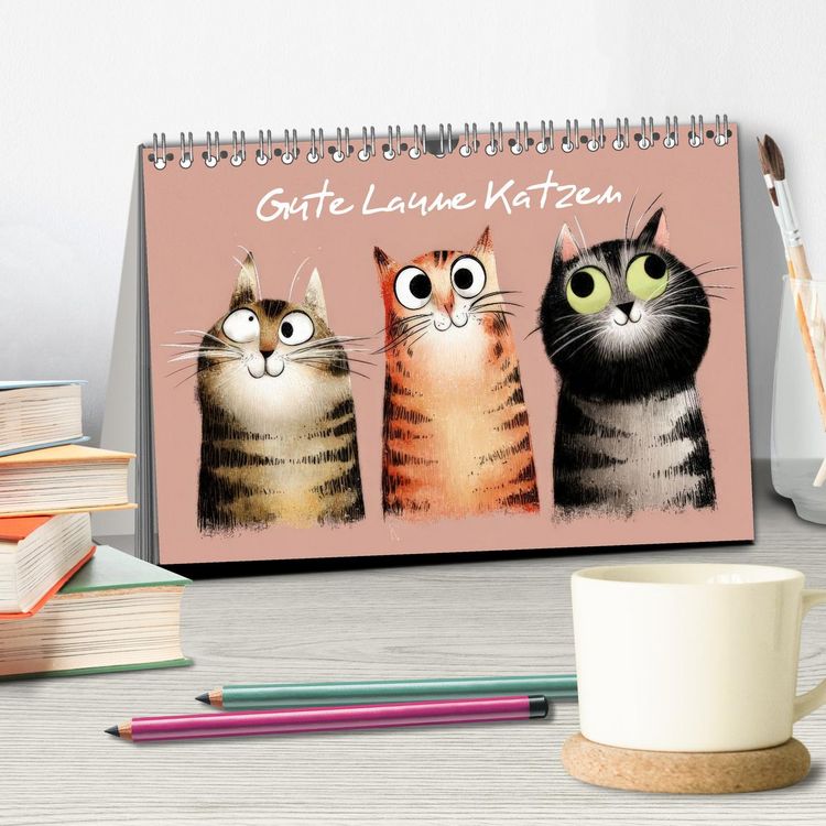 Produktbild: Gute Laune Katzen (Tischkalender 2026 DIN A5 quer), CALVENDO Monatskalender