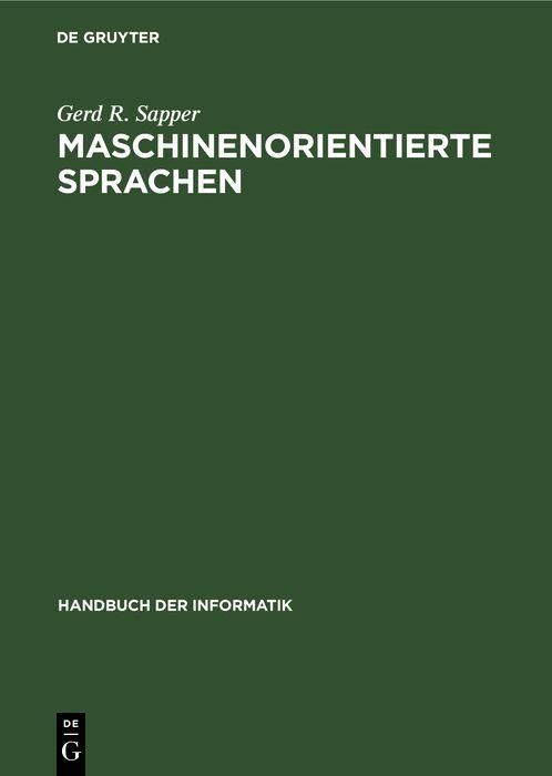 Produktbild: Maschinenorientierte Sprachen