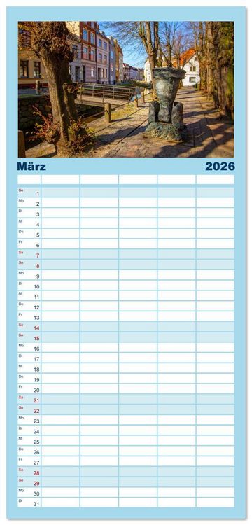 Produktbild: Familienplaner 2026 - Wismar - Die Ostseeperle unter den deutschen Hansest&auml;dten mit 5 Spalten (Wandkalender, 21 x 45 cm) CALVENDO