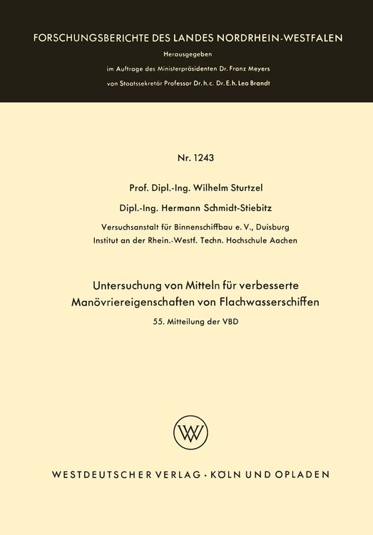 Produktbild: Untersuchung von Mitteln f&uuml;r verbesserte Man&ouml;vriereigenschaften von Flachwasserschiffen