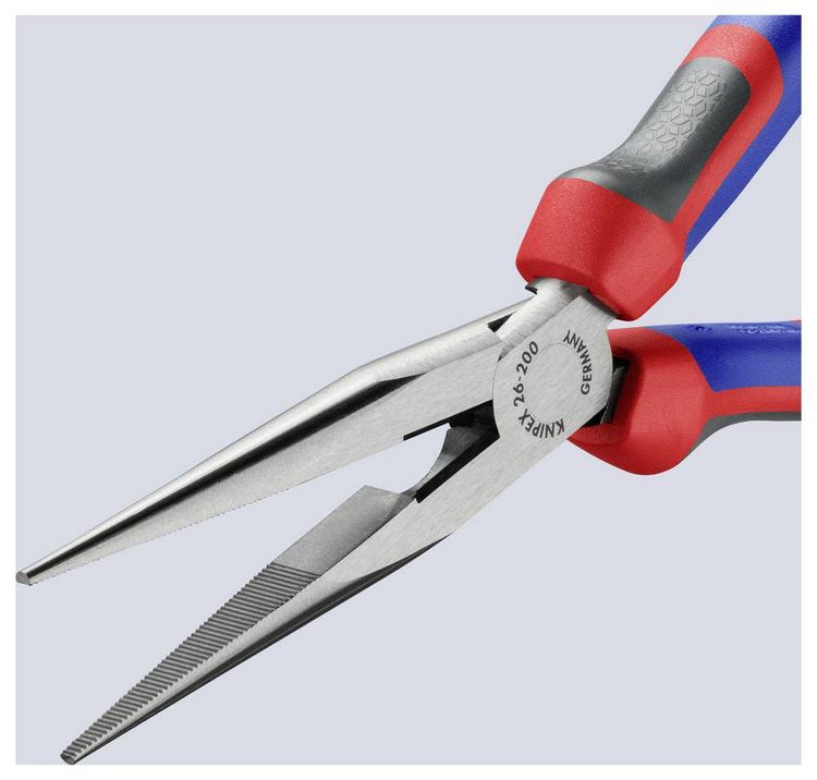 Produktbild: Knipex 26 12 200 Werkstatt Flachrundzange Gerade Vanadium Elektrostahl 200mm