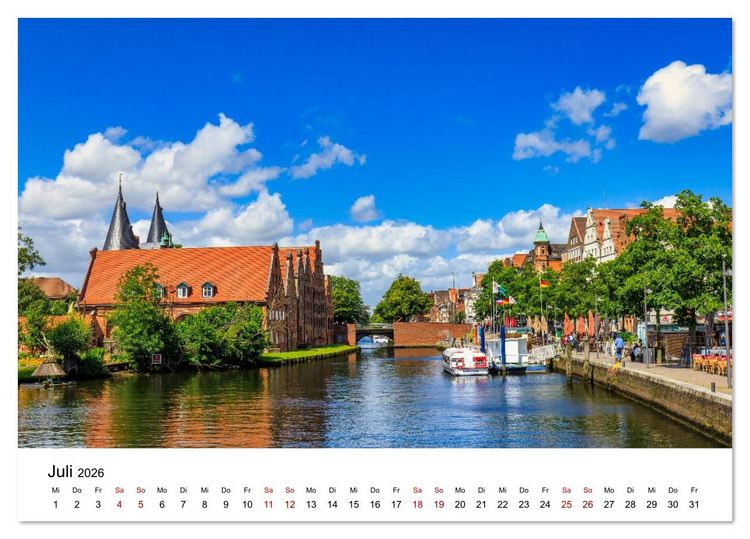 Produktbild: L&uuml;beck &ndash; Im Licht der Zeit (Tischkalender 2026 DIN A5 quer), CALVENDO Monatskalender