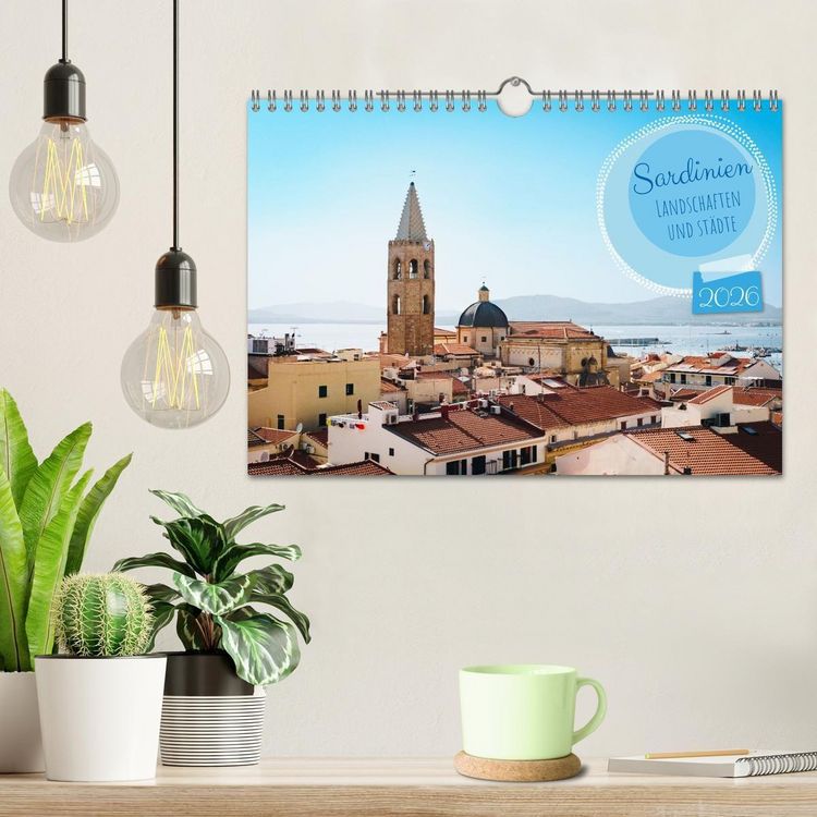 Produktbild: Sardinien. Sch&ouml;ne Landschaften und bunte St&auml;dte. (Wandkalender 2026 DIN A4 quer), CALVENDO Monatskalender