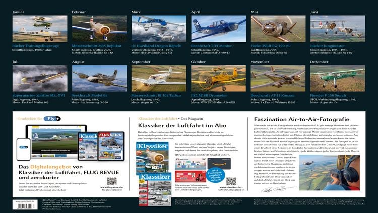 Produktbild: Klassiker der Luftfahrt Kalender 2027