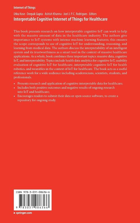 Produktbild: Interpretable Cognitive Internet of Things for Healthcare