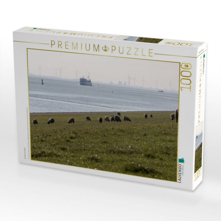 Produktbild: CALVENDO Puzzle Schafe am Deich | 1000 Teile Lege-Gr&ouml;&szlig;e 64x48cm Foto-Puzzle f&uuml;r gl&uuml;ckliche Stunden