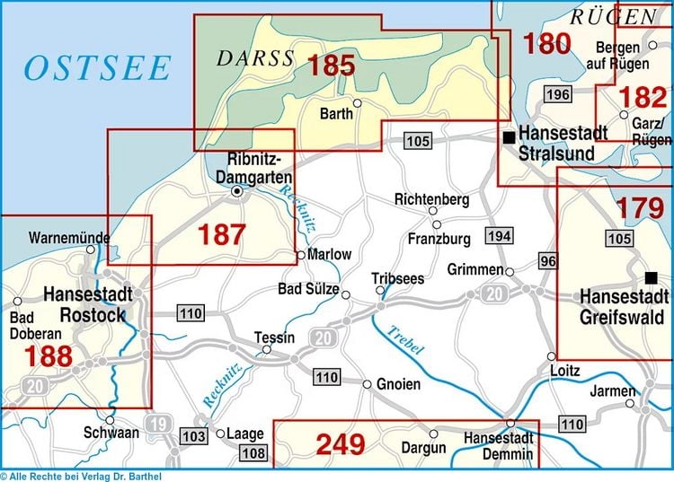 Produktbild: Fischland, Dar&szlig;, Zingst und Umgebung Radwander- und Wanderkarte 1 : 35 000