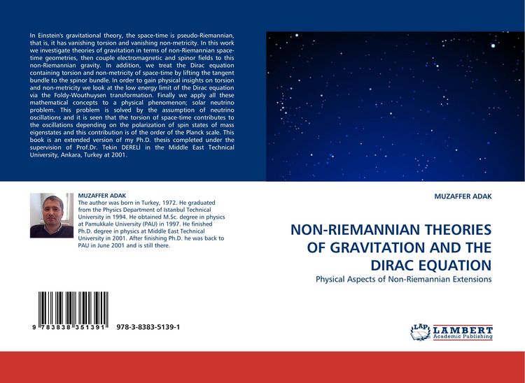 Produktbild: NON-RIEMANNIAN THEORIES OF GRAVITATION AND THE DIRAC EQUATION