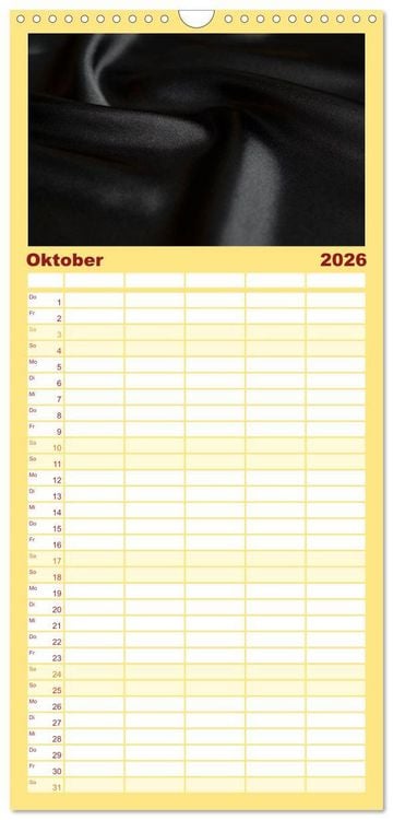 Produktbild: Familienplaner 2026 - Foto- und Bastelkalender Satin - Stilvoll zum Selbstgestalten mit 5 Spalten (Wandkalender, 21 x 45 cm) CALVENDO