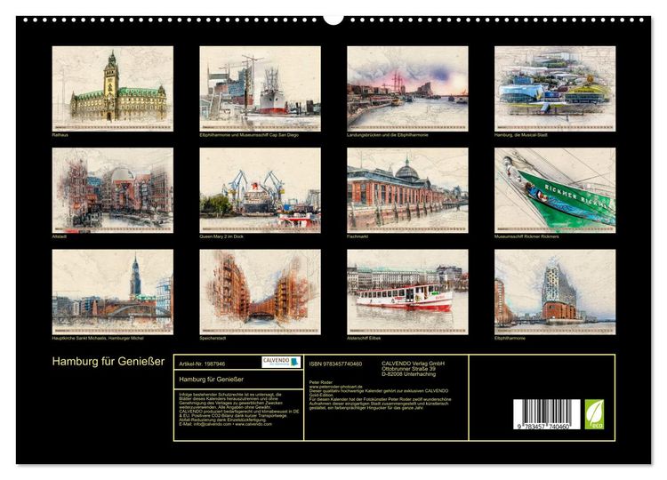 Produktbild: Hamburg f&uuml;r Genie&szlig;er (hochwertiger Premium Wandkalender 2026 DIN A2 quer), Kunstdruck in Hochglanz
