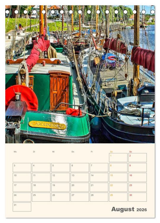 Produktbild: Ostfriesland - Carolinensiel, der Museumshafen (Tischkalender 2026 DIN A5 hoch), CALVENDO Monatskalender