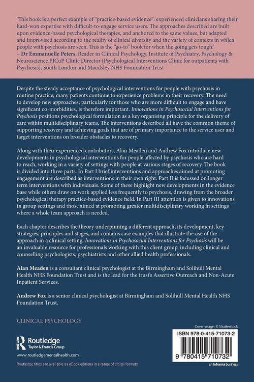 Produktbild: Innovations in Psychosocial Interventions for Psychosis