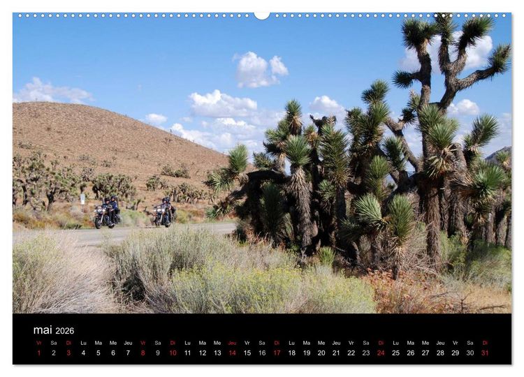 Produktbild: Born to be wild &ndash; Les &Eacute;tats-Unis en Harley-Davidson (Calendrier mural 2026 DIN A2 vertical) calendrier de bureau