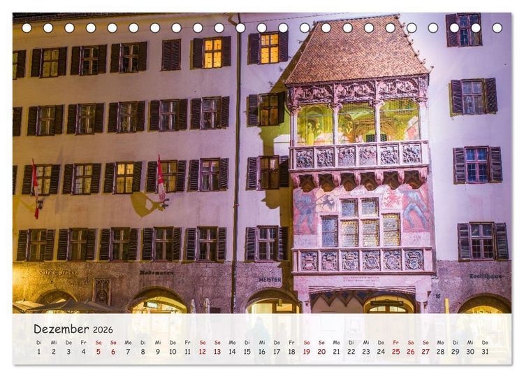 Produktbild: Innsbruck - Die sch&ouml;ne Hauptstadt Tirols (Tischkalender 2026 DIN A5 quer), CALVENDO Monatskalender
