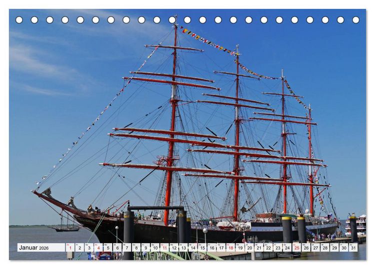 Produktbild: Windjammertreffen - Segelschiffe zu Gast in Bremerhaven (Tischkalender 2026 DIN A5 quer), CALVENDO Monatskalender