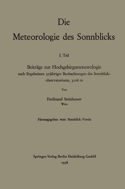 Produktbild: Die Meteorologie des Sonnblicks