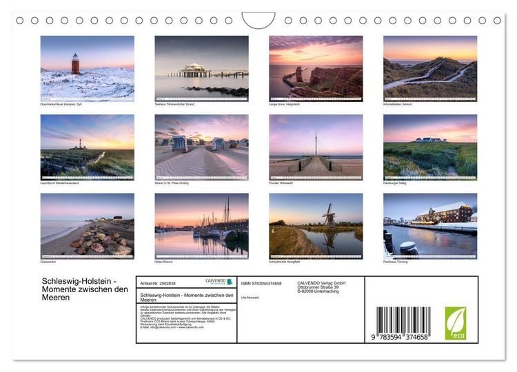 Produktbild: Schleswig-Holstein - Momente zwischen den Meeren (Wandkalender 2027 DIN A4 quer), CALVENDO Monatskalender