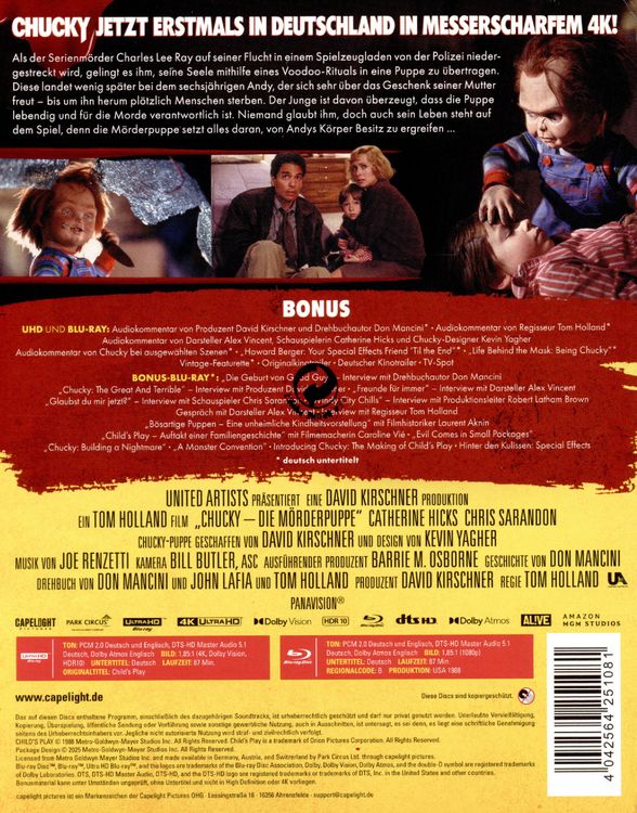 Produktbild: Chucky &ndash; Die M&ouml;rderpuppe - Limitiertes SteelBook (4K Ultra HD+ Blu-ray+ Bonus-Blu-ray)