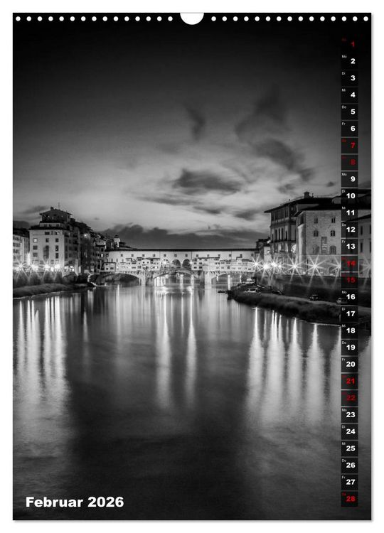 Produktbild: FLORENZ SCHWARZWEI&szlig; (Wandkalender 2026 DIN A3 hoch), CALVENDO Monatskalender