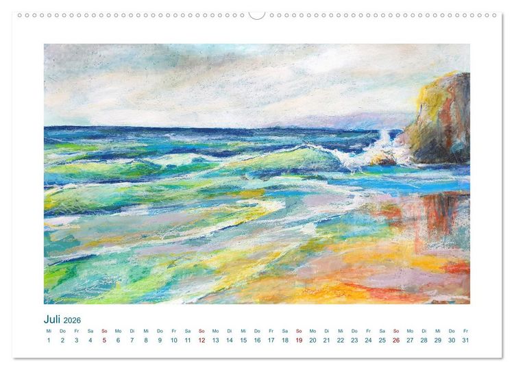 Produktbild: Wellenbrausen - Gemalte Wellen von Michaela Spreider (Wandkalender 2026 DIN A2 quer), CALVENDO Monatskalender