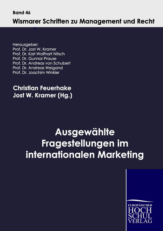 Produktbild: Ausgew&auml;hlte Fragestellungen im internationalen Marketing