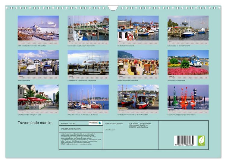 Produktbild: Travem&uuml;nde maritim (Wandkalender 2026 DIN A3 quer), CALVENDO Monatskalender
