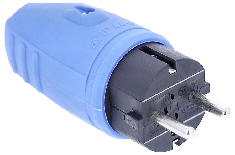 Produktbild: AS Schwabe 62401 Schutzkontaktstecker Gummi 230V Blau IP44