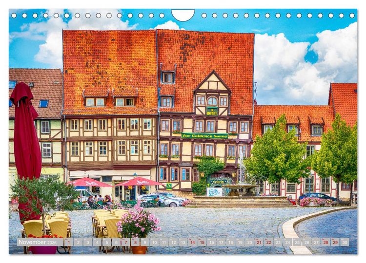 Produktbild: Quedlinburg - 1000 Jahre Geschichte im Harz (Wandkalender 2026 DIN A4 quer), CALVENDO Monatskalender