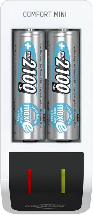 Produktbild: ANSMANN Akku-Ladeger&auml;t Comfort Mini + 2&times; AA 2100mAh