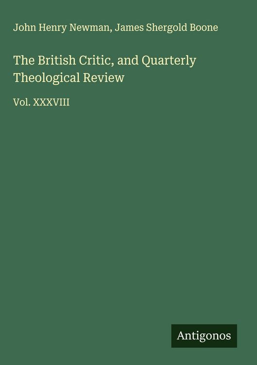 Produktbild: The British Critic, and Quarterly Theological Review