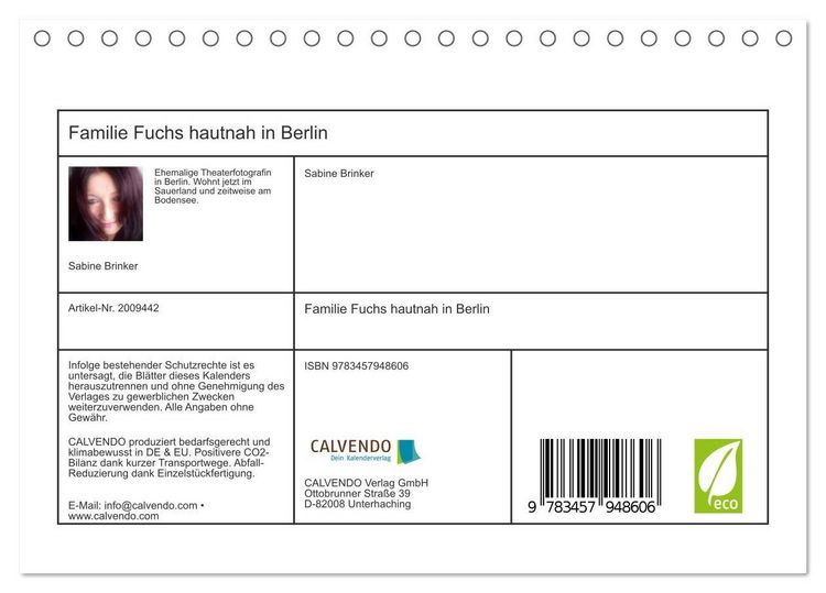 Produktbild: Familie Fuchs hautnah in Berlin (Tischkalender 2026 DIN A5 quer), CALVENDO Monatskalender