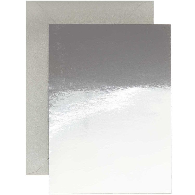 Produktbild: Kartenset Spiegelkarton/Perlmutt silber, B6, 20-tlg.