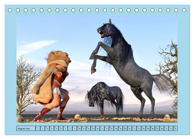 Produktbild: Die zw&ouml;lf Aufgaben des Herkules (Tischkalender 2026 DIN A5 quer), CALVENDO Monatskalender