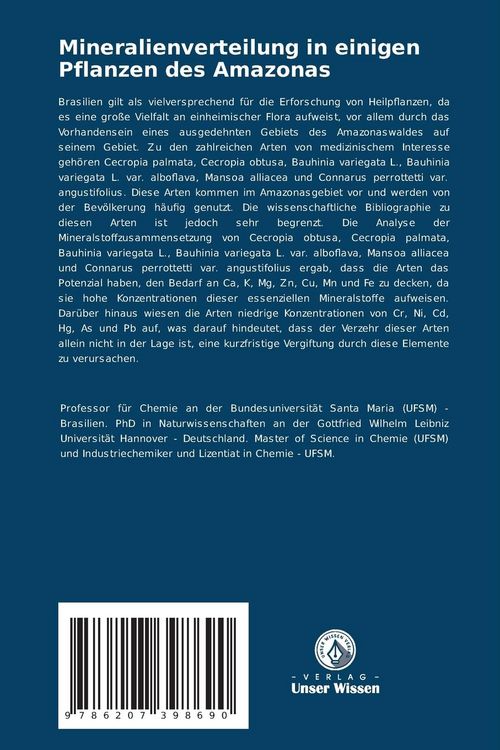 Produktbild: Mineralienverteilung in einigen Pflanzen des Amazonas