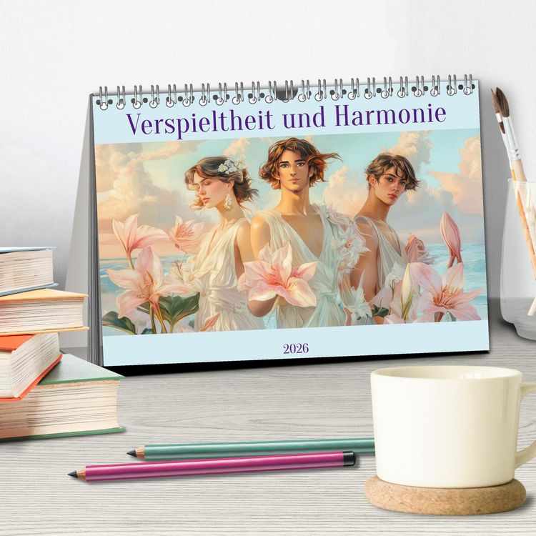 Produktbild: Verspieltheit und Harmonie (Tischkalender 2026 DIN A5 quer), CALVENDO Monatskalender