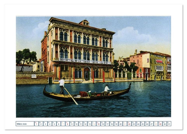 Produktbild: Erinnerungen an das alte Venedig: Historische Stiche von der Lagunenstadt (Wandkalender 2026 DIN A2 quer), CALVENDO Monatskalender