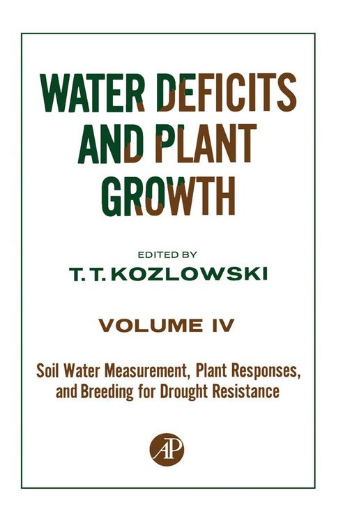 Produktbild: Soil Water Measurement, Plant Responses, and Breeding for Drought Resistance