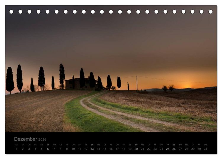 Produktbild: &ndash; Magie des Lichtes &ndash; TOSKANA (Tischkalender 2026 DIN A5 quer), CALVENDO Monatskalender