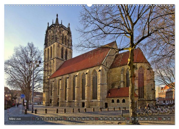 Produktbild: M&uuml;nster - Historische Stadt mit jungem Gesicht (hochwertiger Premium Wandkalender 2026 DIN A2 quer), Kunstdruck in Hochglanz