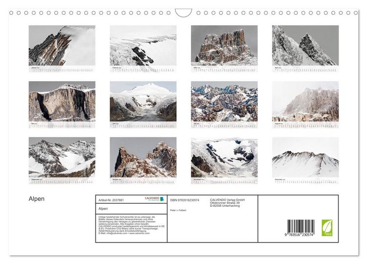 Produktbild: Alpen (Wandkalender 2026 DIN A3 quer), CALVENDO Monatskalender