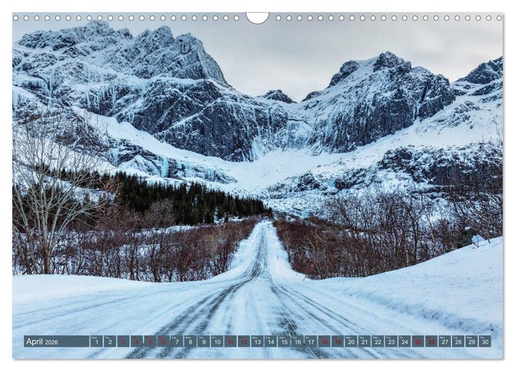 Produktbild: Lofoten, Norway's untamed beauty in Winter (Wall Calendar 2026 DIN A3 landscape), CALVENDO 12 Month Wall Calendar
