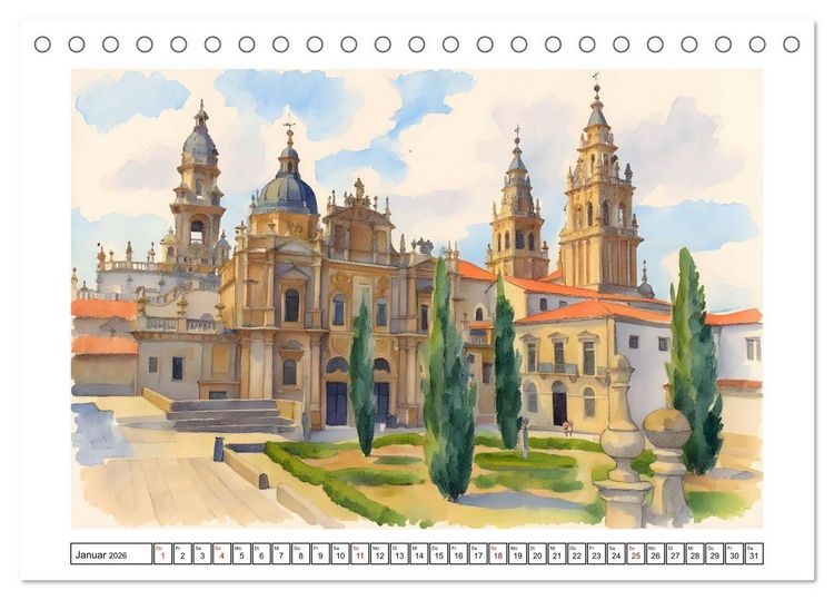 Produktbild: Urlaubsparadies Spanien (Tischkalender 2026 DIN A5 quer), CALVENDO Monatskalender
