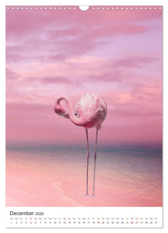 Produktbild: Flamingo and the sea (Wall Calendar 2026 DIN A3 portrait), CALVENDO 12 Month Wall Calendar