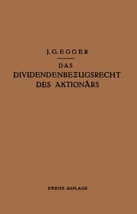 Produktbild: Das Dividendenbezugsrecht des Aktion&auml;rs